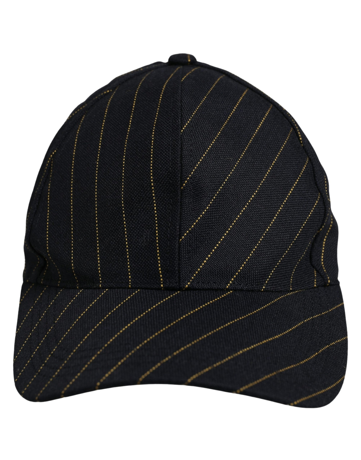 Casquette de baseball en coton rayé noir et doré Dolce & Gabbana