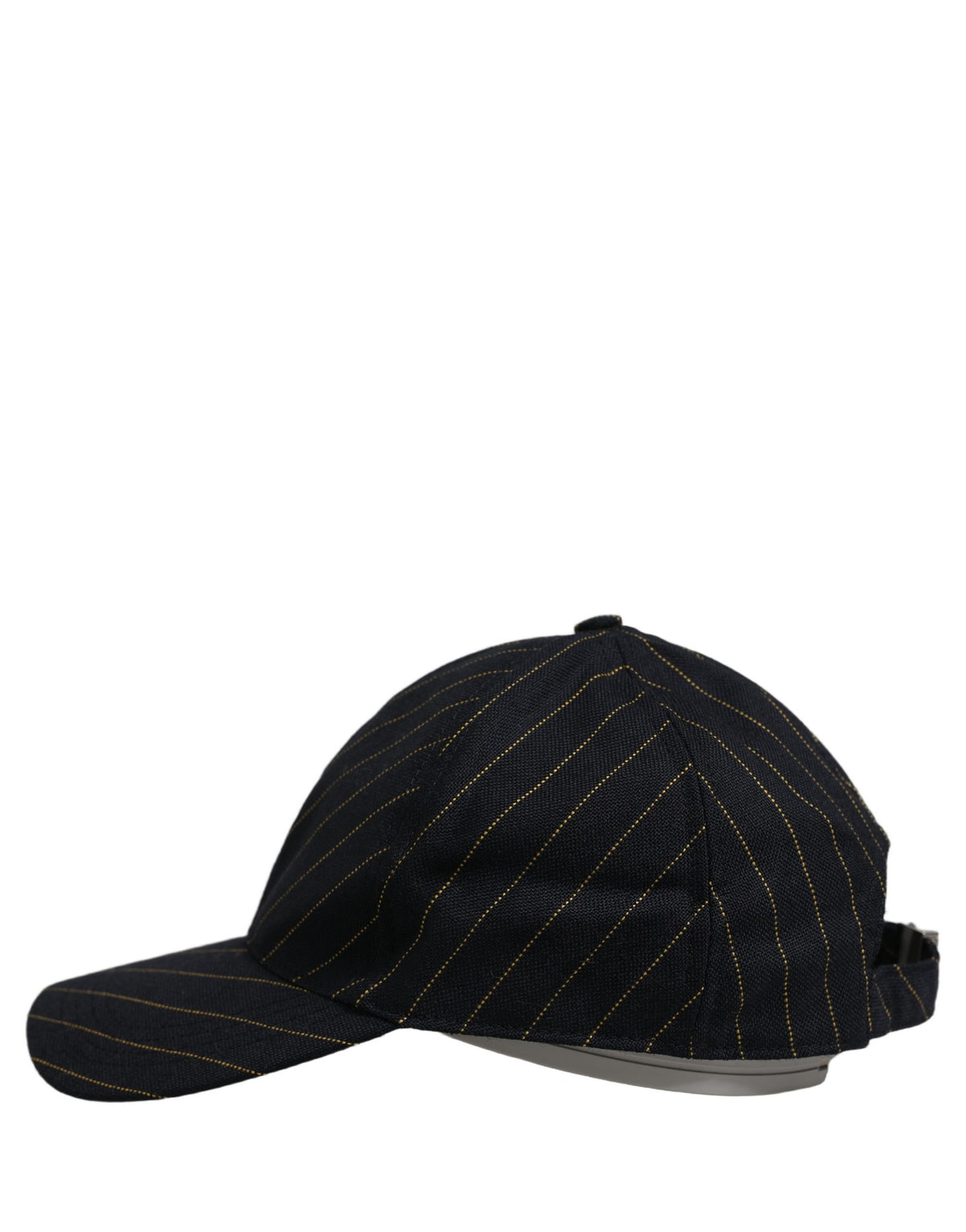 Casquette de baseball en coton rayé noir et doré Dolce & Gabbana