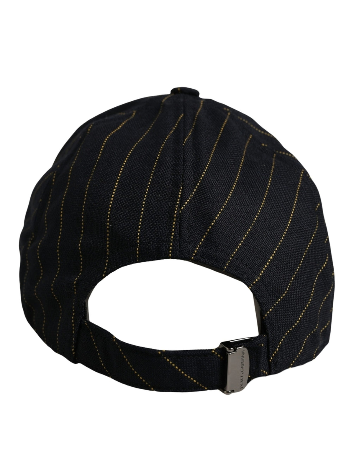 Casquette de baseball en coton rayé noir et doré Dolce & Gabbana