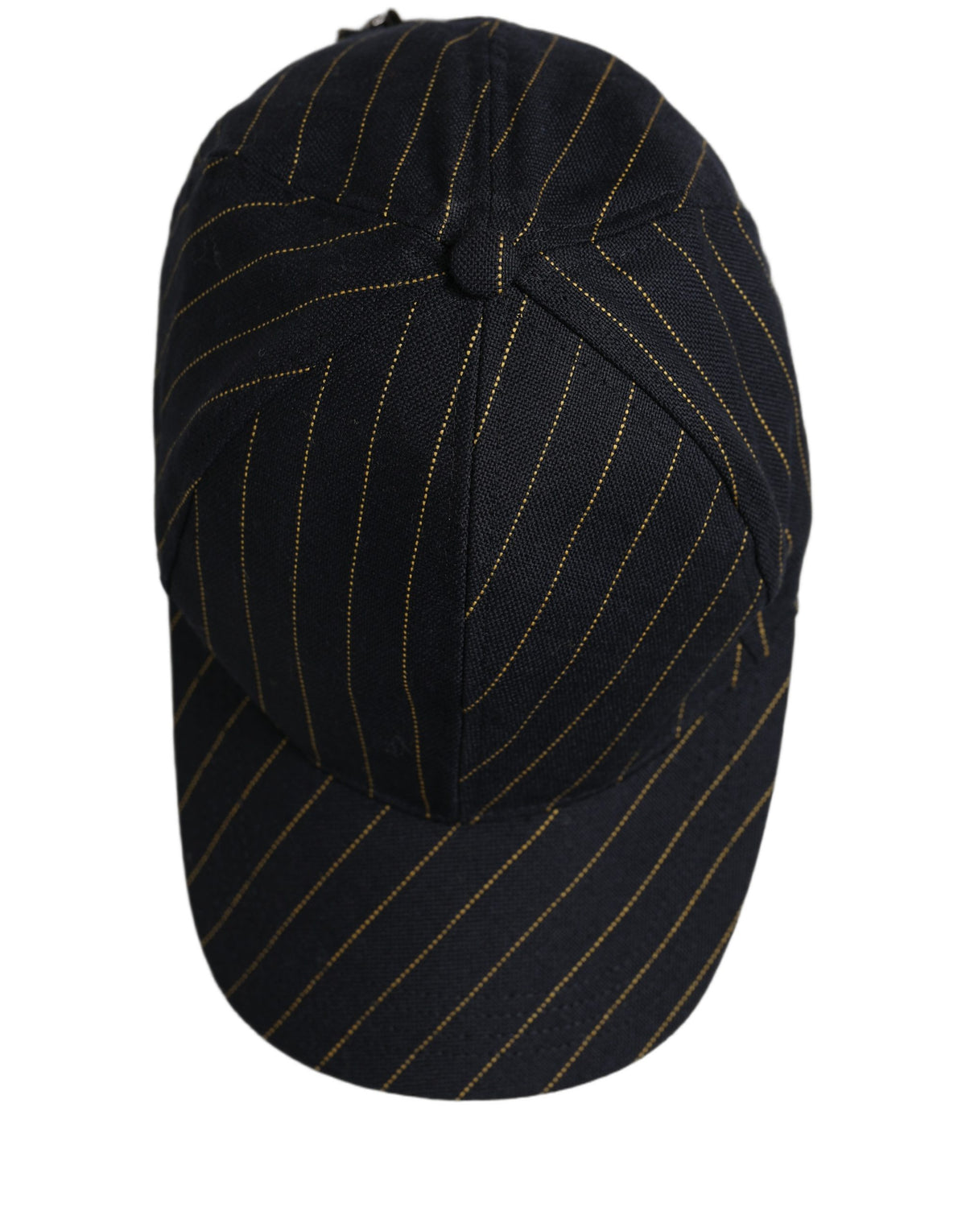 Casquette de baseball en coton rayé noir et doré Dolce & Gabbana