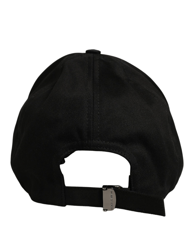 Casquette de Baseball Dolce & Gabbana Homme Noire en Coton 6 Panneaux