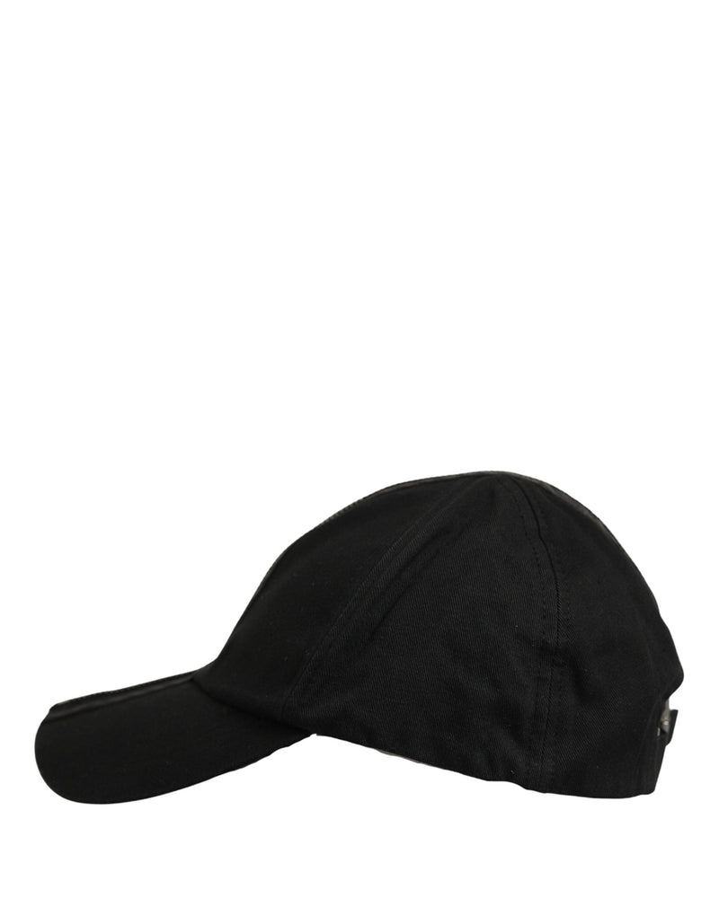 Dolce & Gabbana Men Black Cotton Baseball Cap 6 Panels Hat