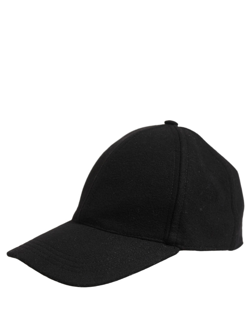 Casquette de baseball homme Dolce & Gabbana en laine noire à 6 panneaux