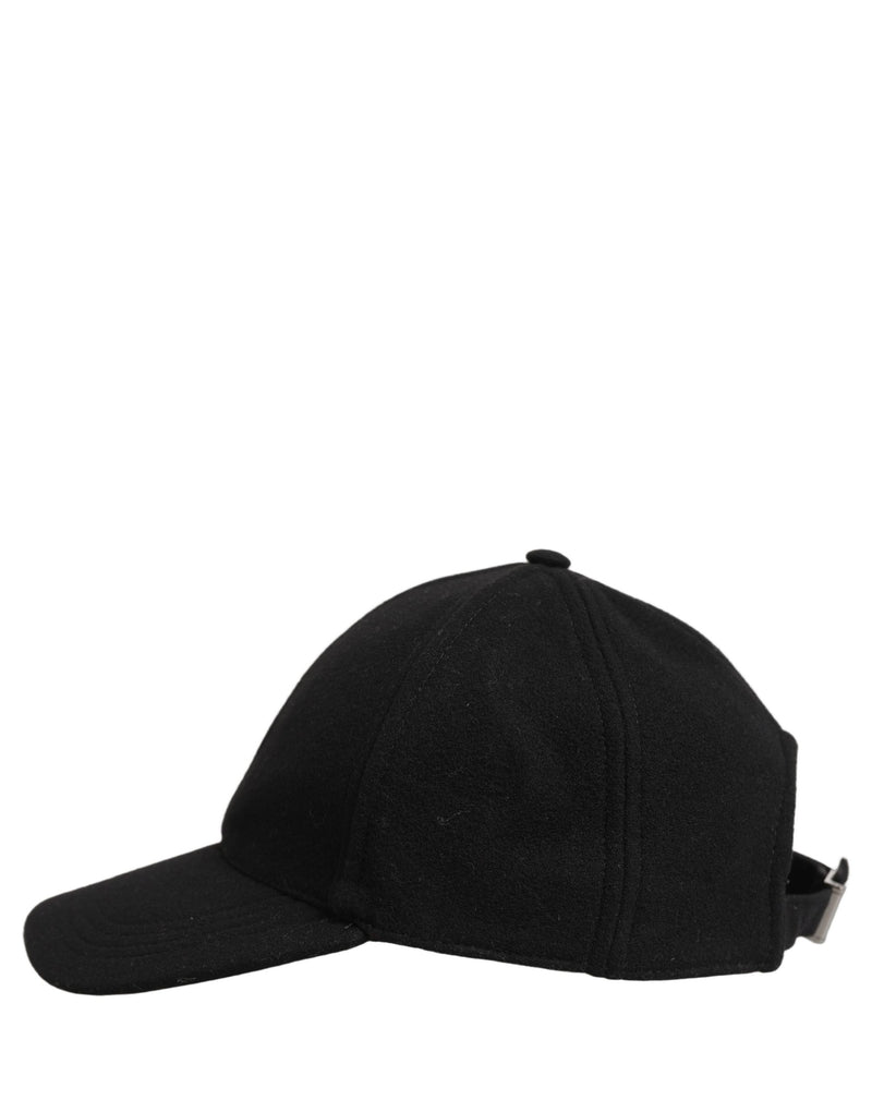 Casquette de baseball homme Dolce & Gabbana en laine noire à 6 panneaux