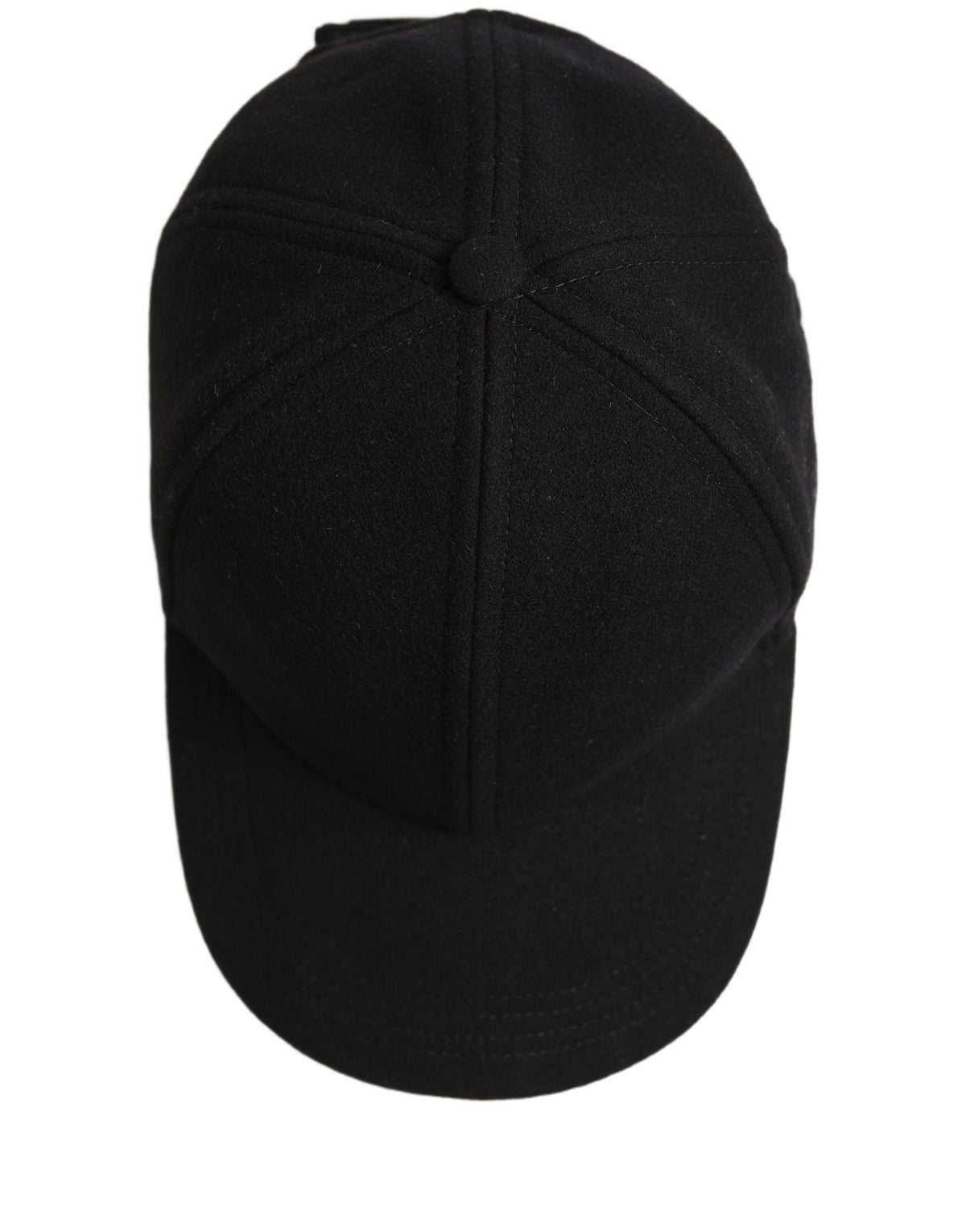 Casquette de baseball homme Dolce & Gabbana en laine noire à 6 panneaux