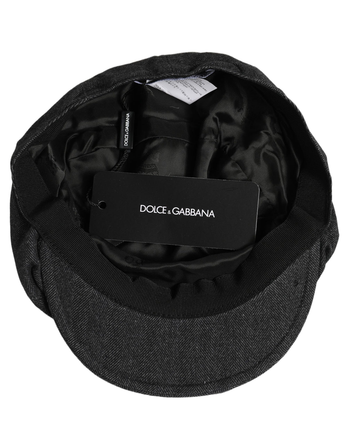 Dolce & Gabbana Casquette Plate Gavroche en Coton Noir pour Homme