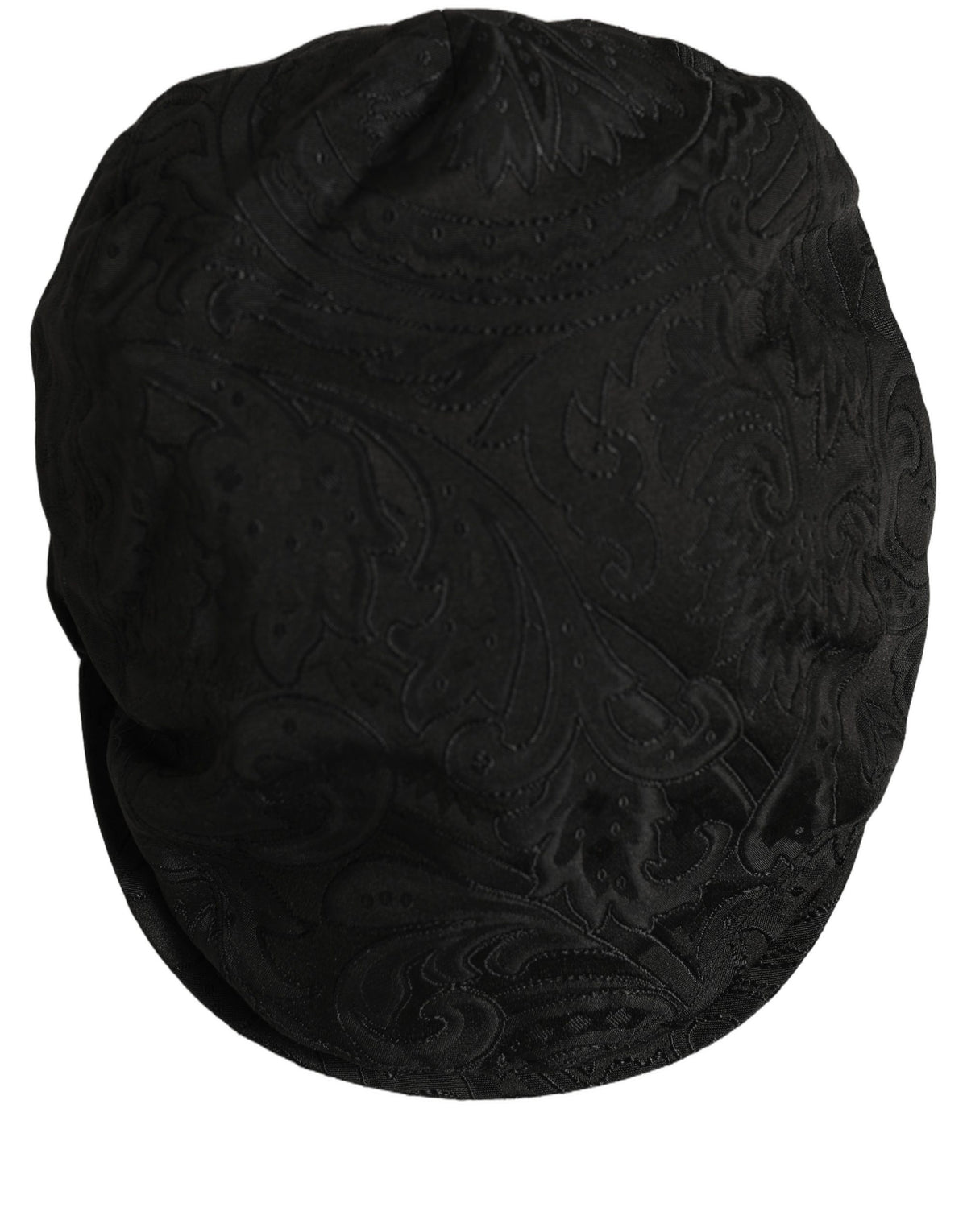 Casquette plate Dolce & Gabbana pour homme en jacquard floral noir
