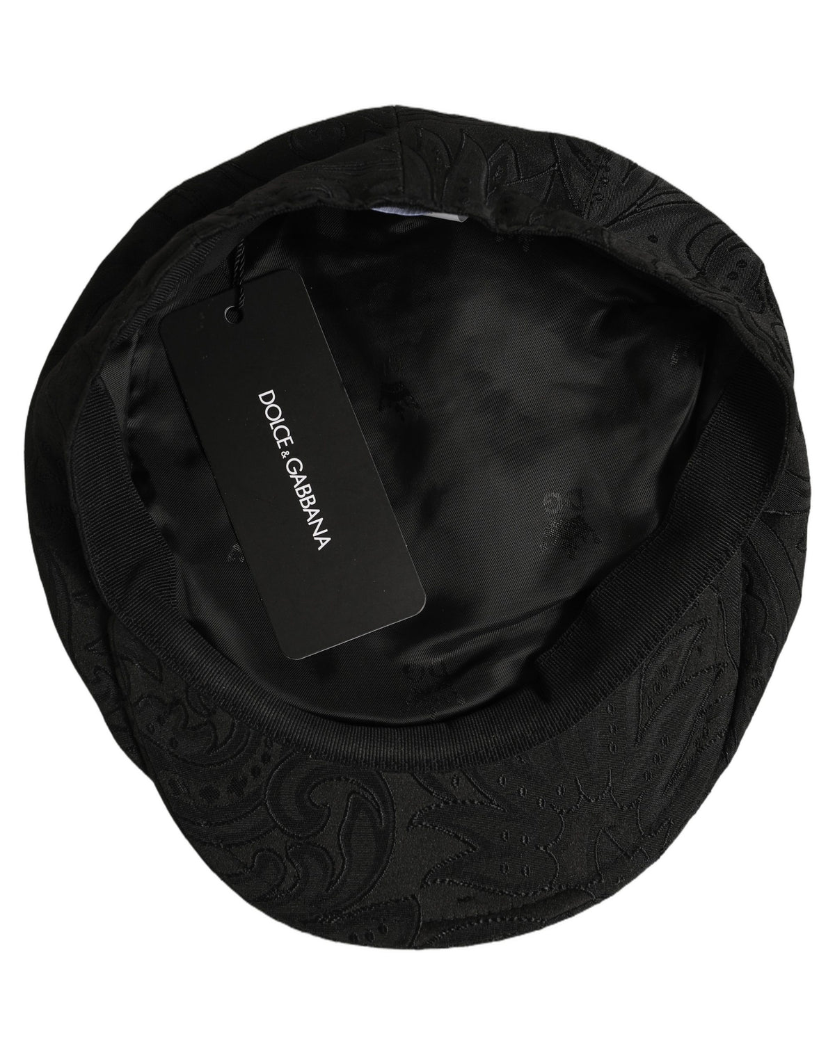 Casquette plate Dolce & Gabbana pour homme en jacquard floral noir