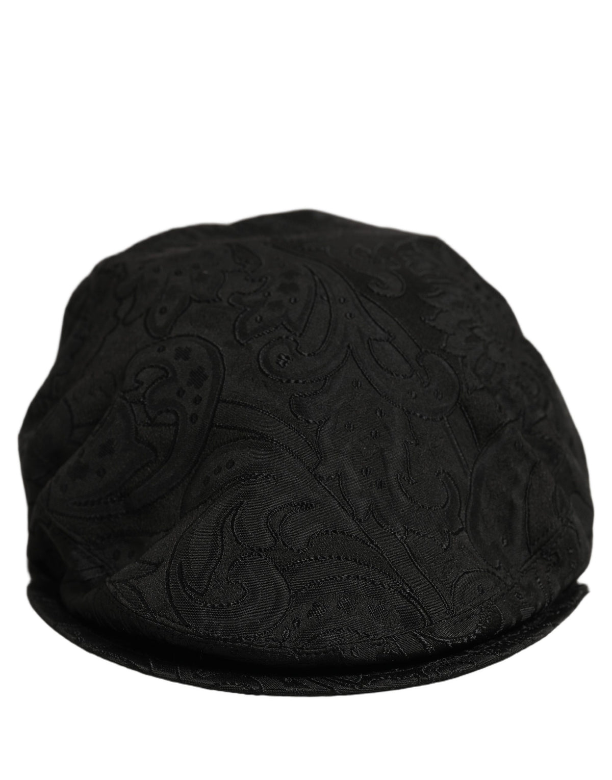 Casquette plate Dolce & Gabbana pour homme en jacquard floral noir