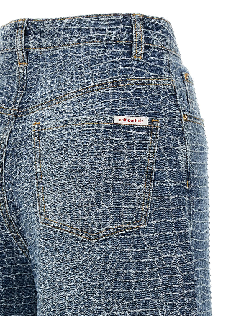 Self-Portrait Blue Cotton Jeans Denim