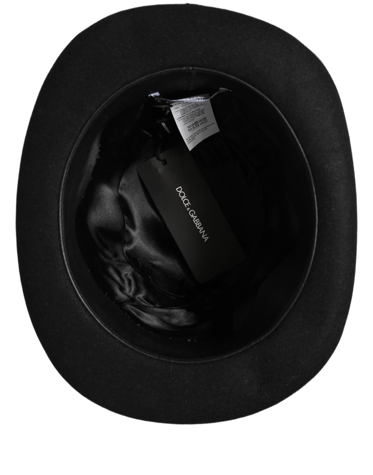 Chapeau Melon Dolce & Gabbana Homme en Feutre et Fourrure de Lapin Noire