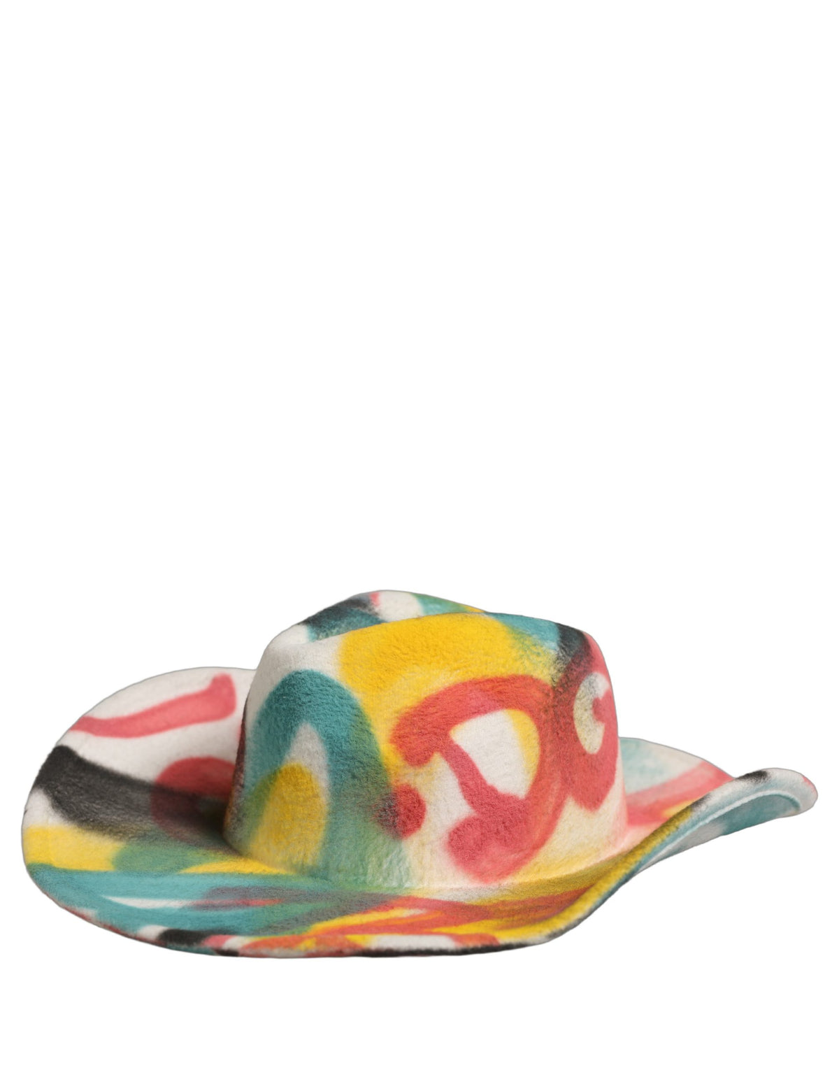 Chapeau Fedora large bord Dolce & Gabbana Homme blanc graffiti