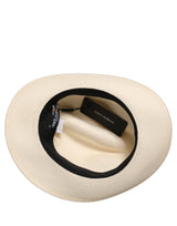 Dolce & Gabbana Homme Chapeau Fedora Panama en Paille de Papier Blanc