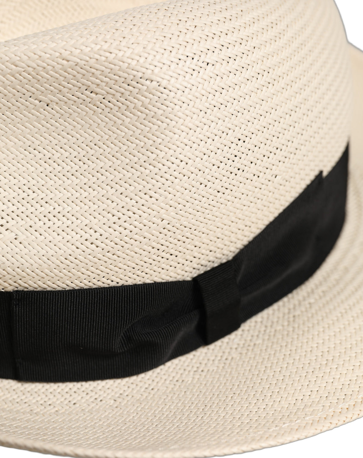 Dolce & Gabbana Homme Chapeau Fedora Panama en Paille de Papier Blanc