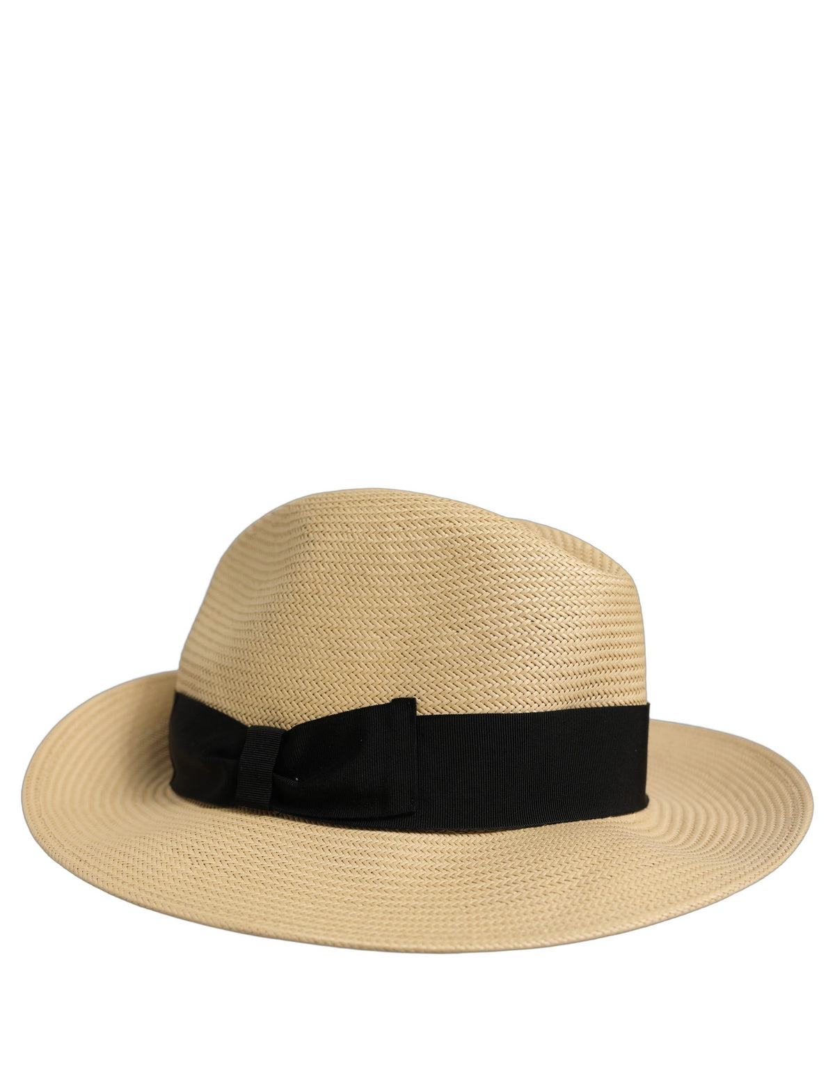 Chapeau fedora Panama Dolce & Gabbana pour homme en paille beige
