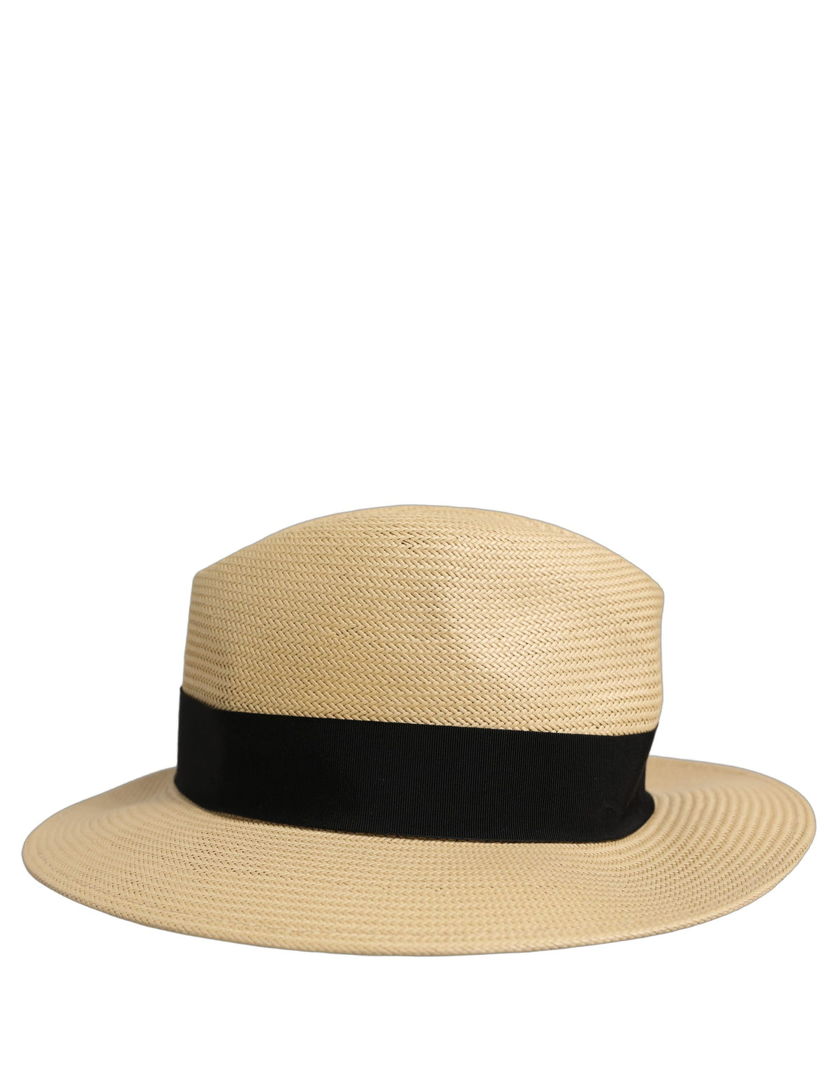 Chapeau fedora Panama Dolce & Gabbana pour homme en paille beige