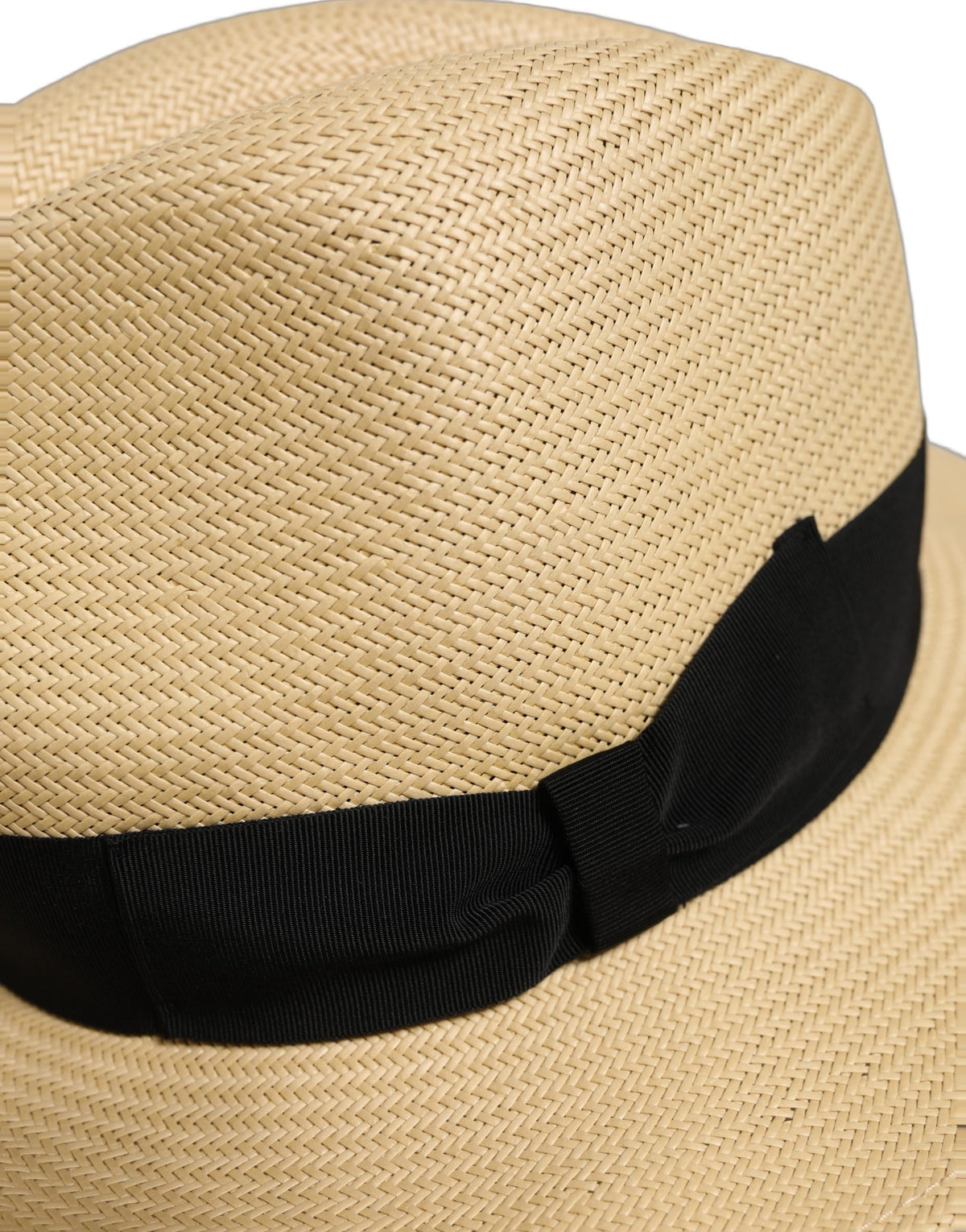 Chapeau fedora Panama Dolce & Gabbana pour homme en paille beige