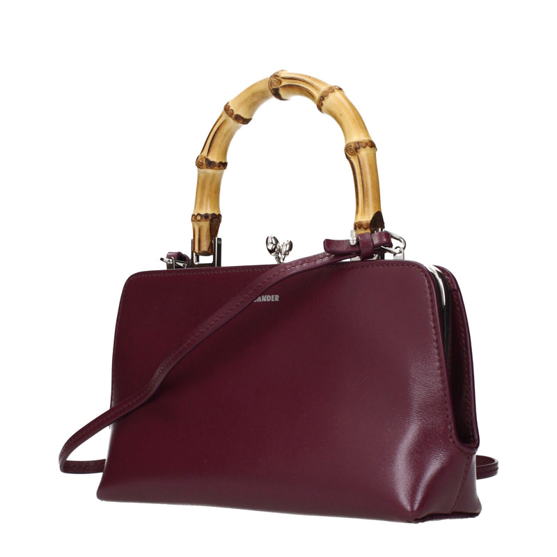 Sac à main en cuir rouge Jil Sander
