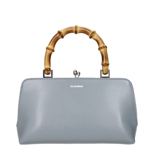 Sac à main en cuir gris Jil Sander