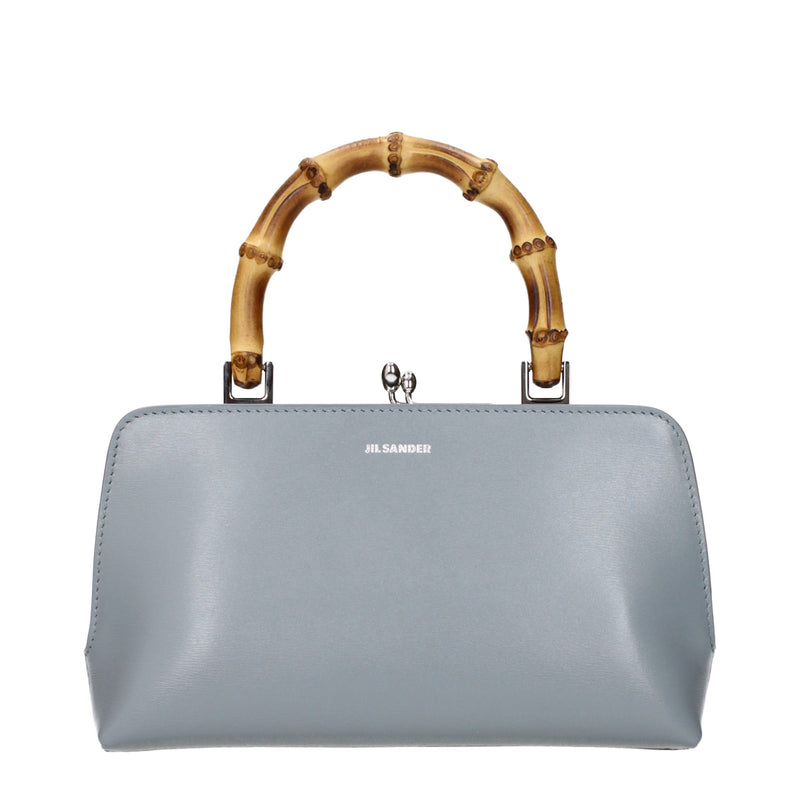 Sac à main en cuir gris Jil Sander