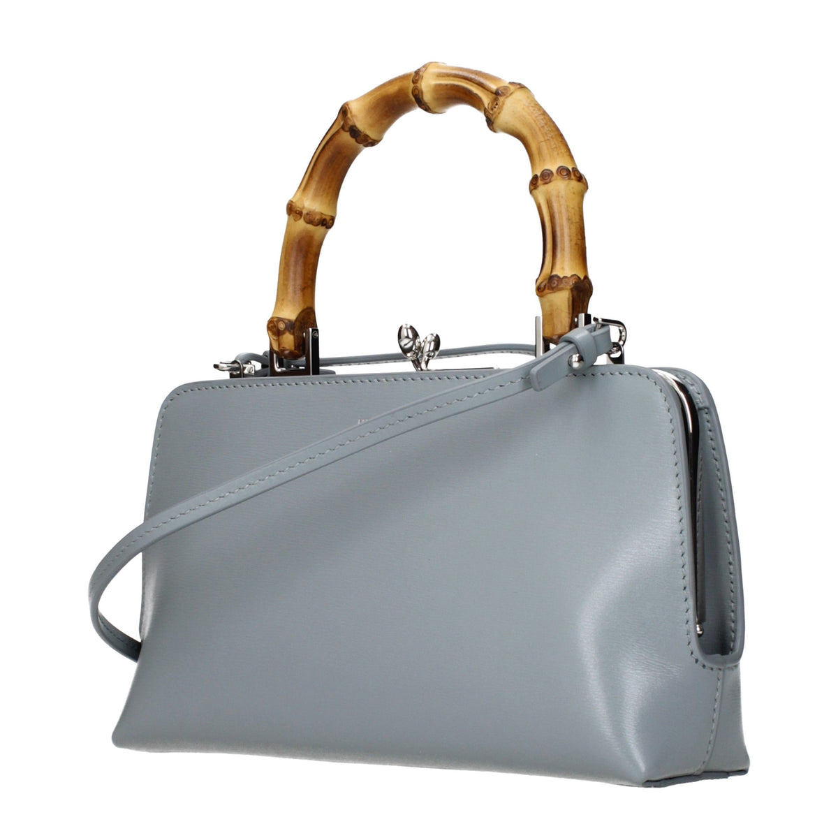 Sac à main en cuir gris Jil Sander
