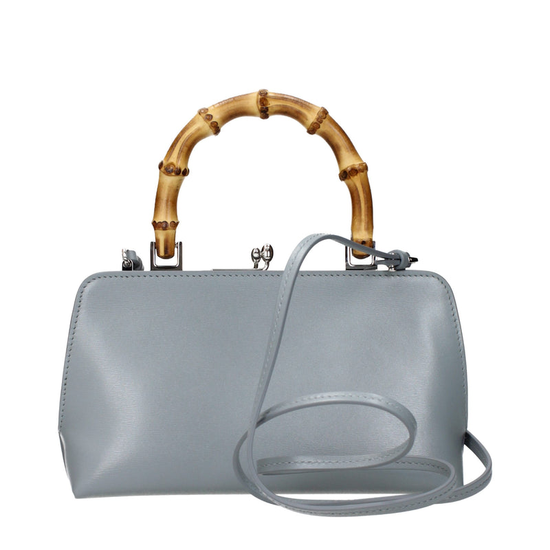 Sac à main en cuir gris Jil Sander
