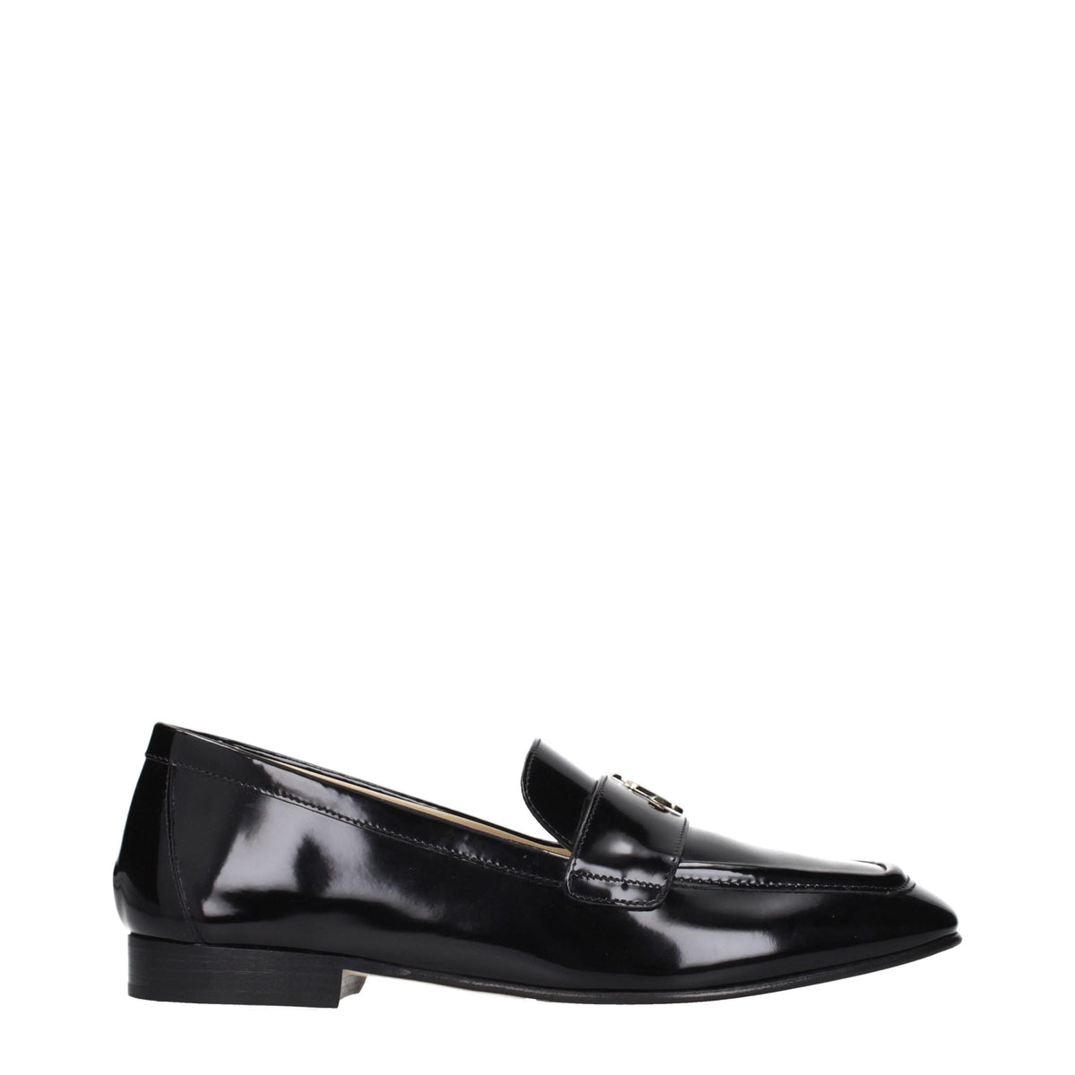 Jimmy Choo Black Leather Slip-On Loafers