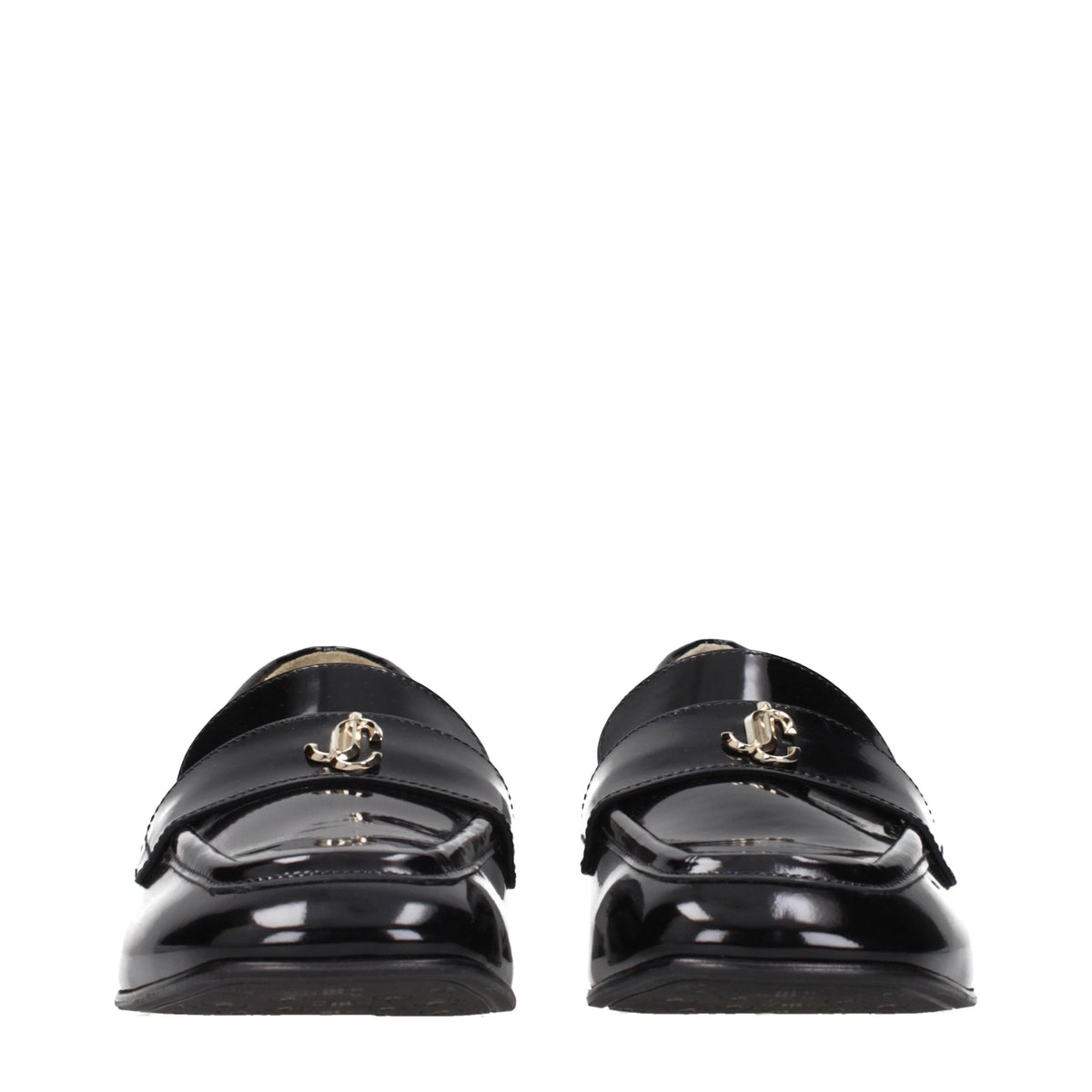 Jimmy Choo Black Leather Slip-On Loafers