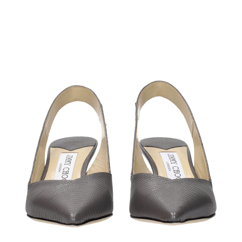 Escarpins à talons hauts en cuir gris de Jimmy Choo