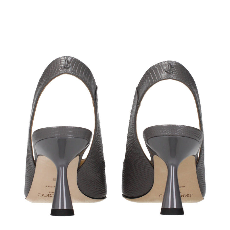 Escarpins à talons hauts en cuir gris de Jimmy Choo