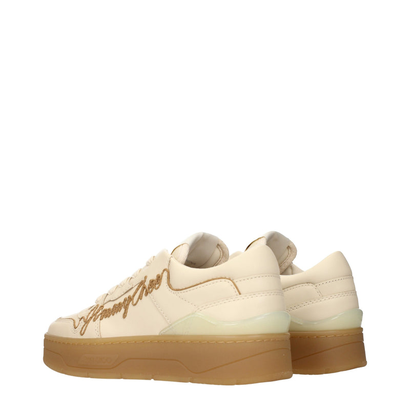 Baskets basses en cuir beige Jimmy Choo