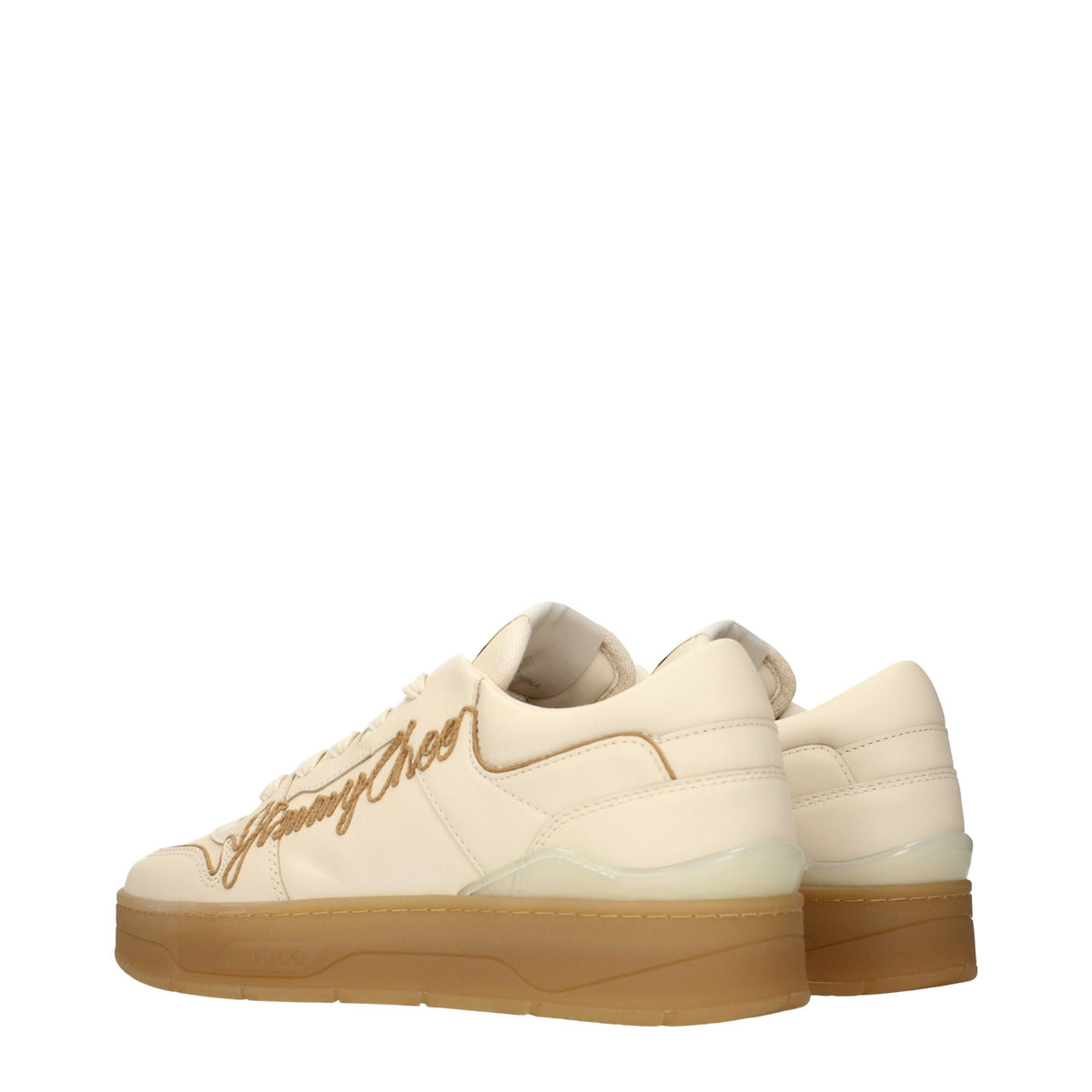 Baskets basses en cuir beige Jimmy Choo