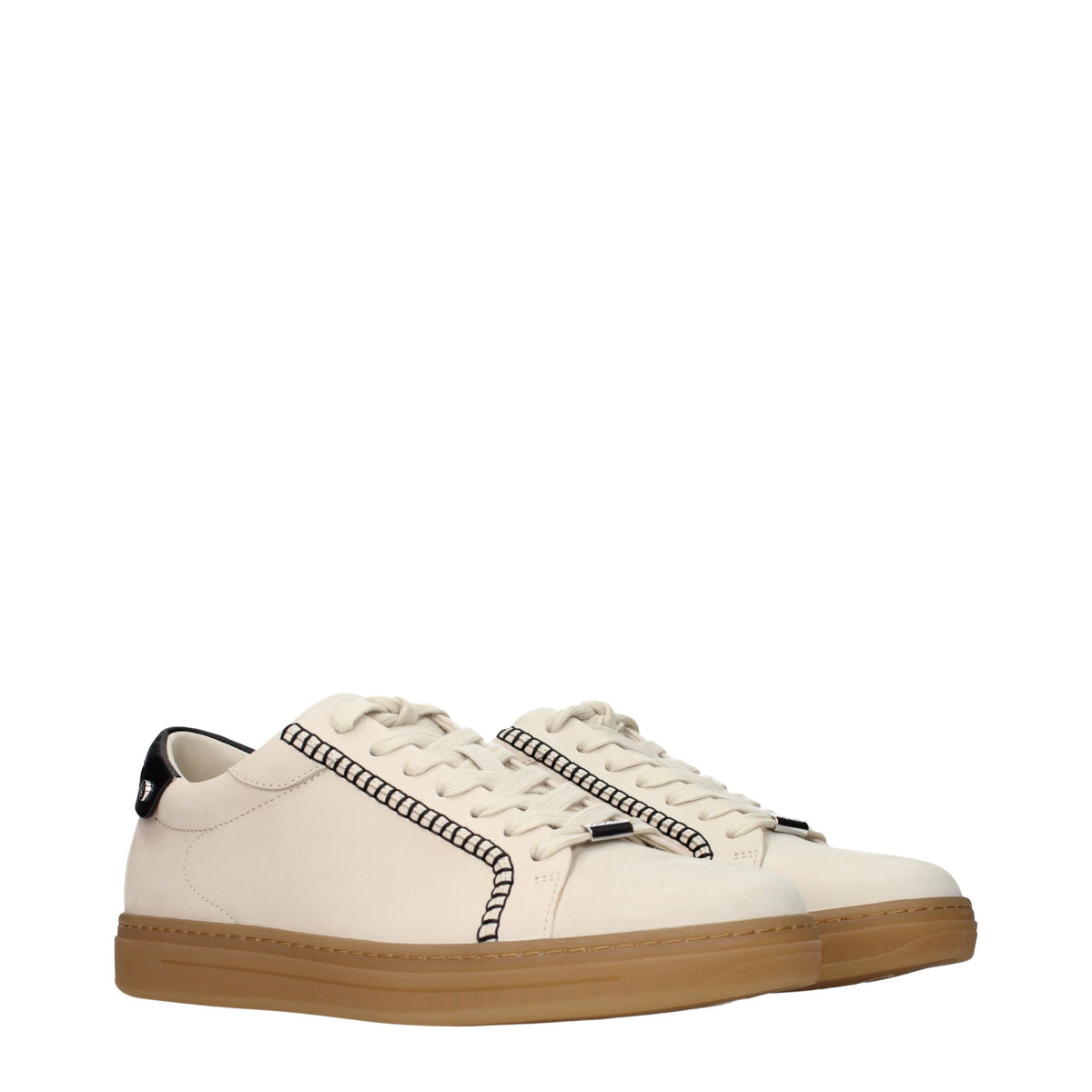 Baskets en cuir beige Jimmy Choo