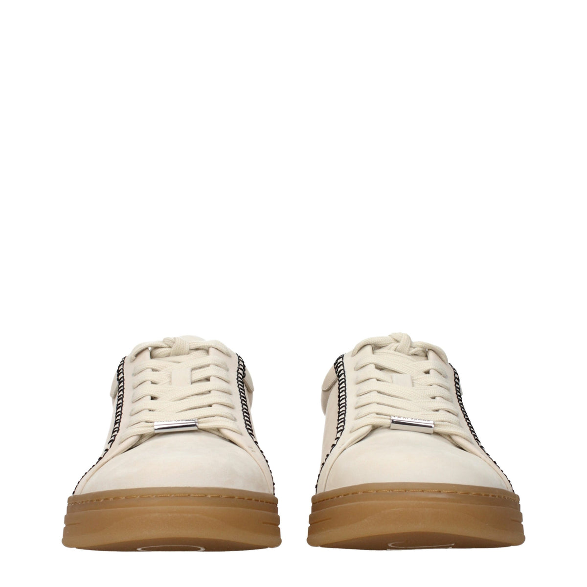 Baskets en cuir beige Jimmy Choo