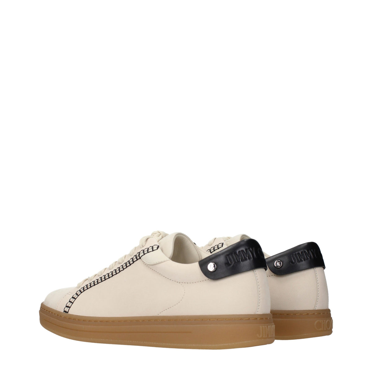Baskets en cuir beige Jimmy Choo