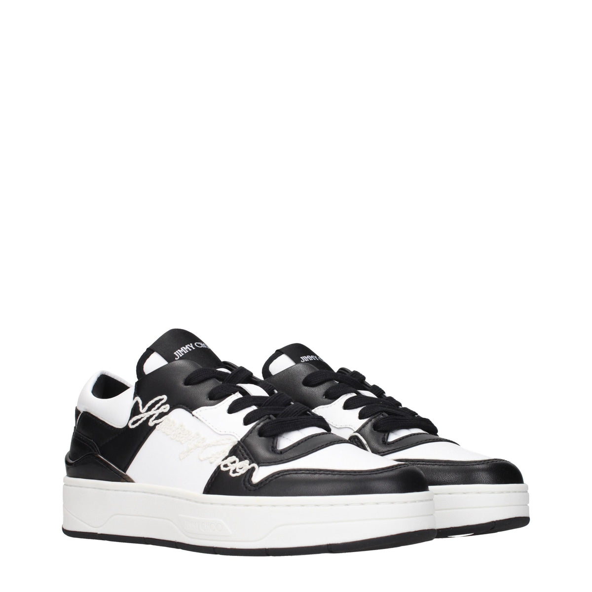 Baskets basses en cuir noir Jimmy Choo