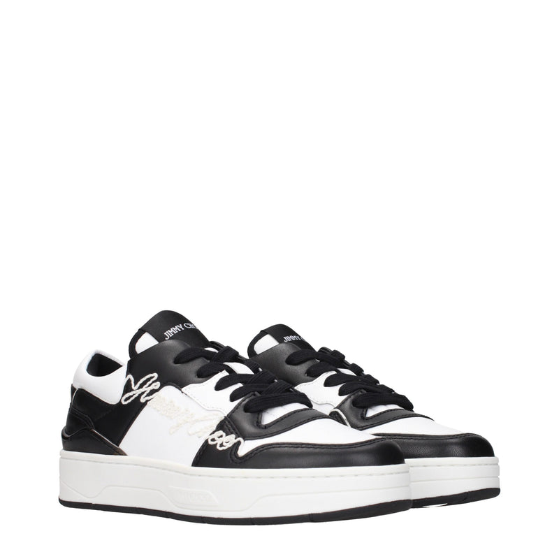 Baskets basses en cuir noir Jimmy Choo