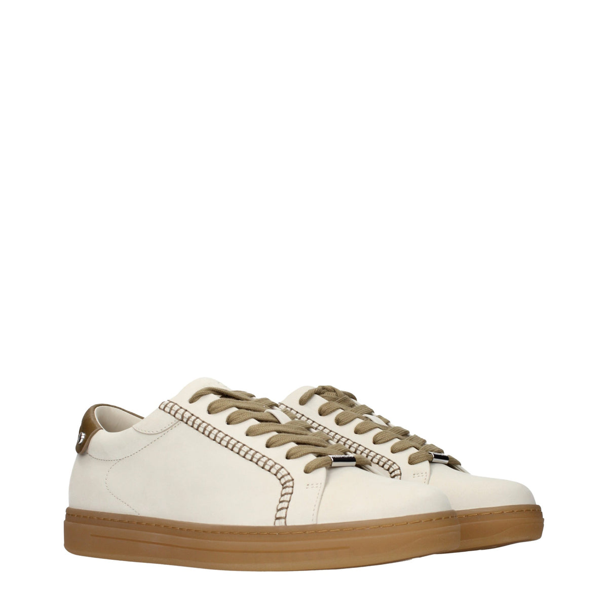 Baskets en cuir beige Jimmy Choo