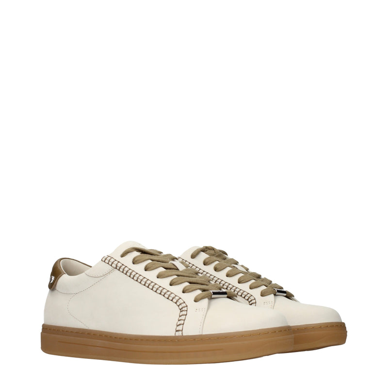 Jimmy Choo Beige Leather Sneakers
