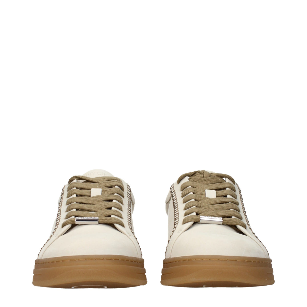 Baskets en cuir beige Jimmy Choo