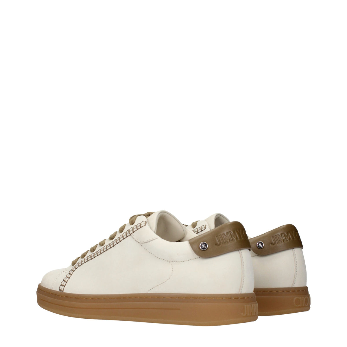 Baskets en cuir beige Jimmy Choo