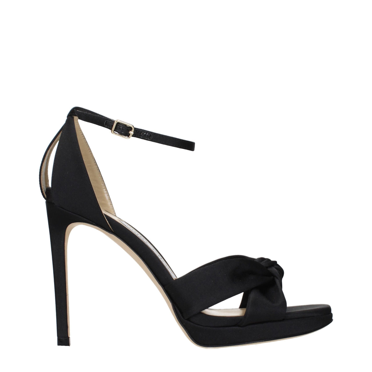 Sandales Jimmy Choo en satin noir à plateforme