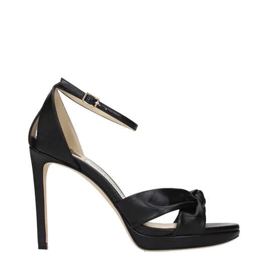 Sandales plateforme en cuir noir Jimmy Choo