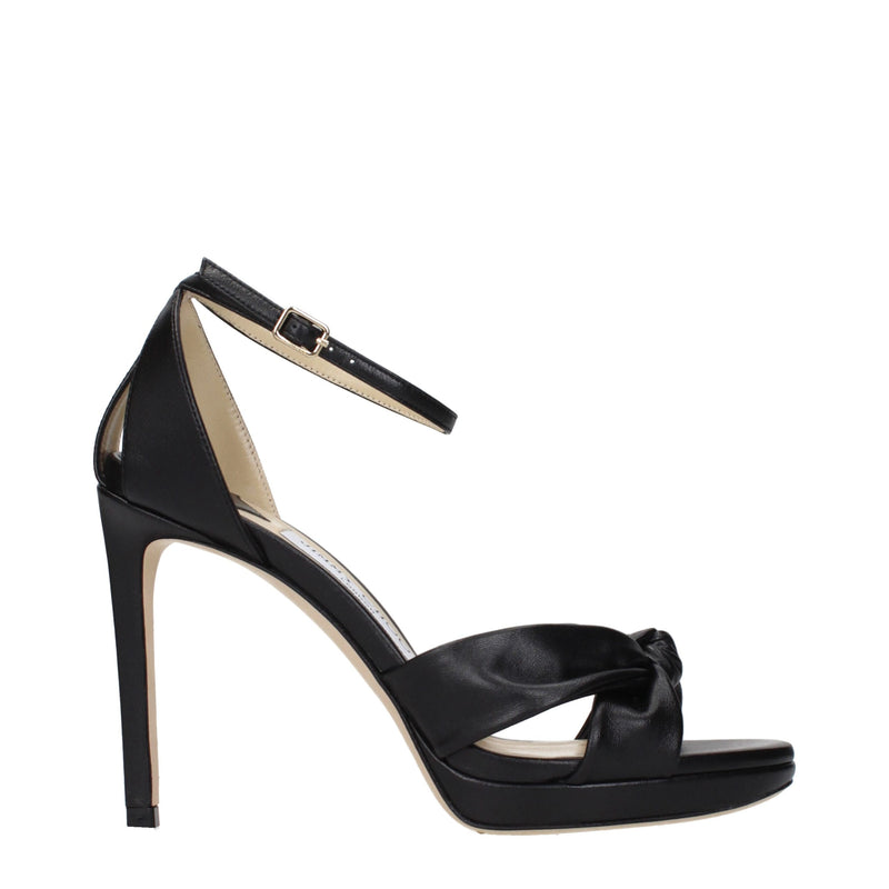 Sandales plateforme en cuir noir Jimmy Choo
