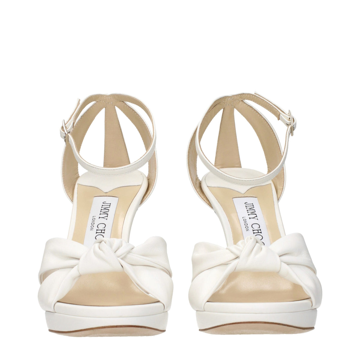Sandales compensées Jimmy Choo en cuir blanc