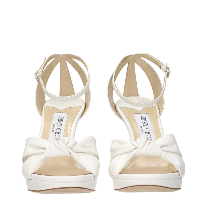 Sandales compensées Jimmy Choo en cuir blanc
