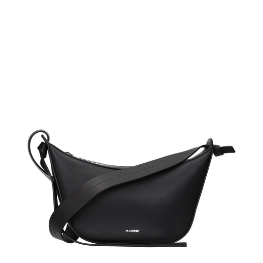 Sac bandoulière Jil Sander en cuir noir