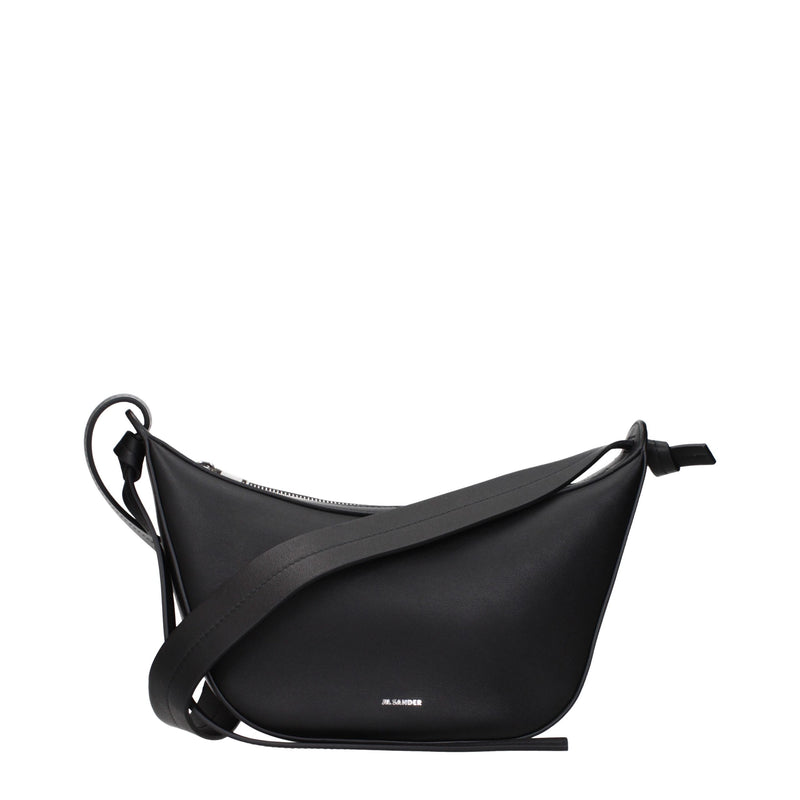 Sac bandoulière Jil Sander en cuir noir