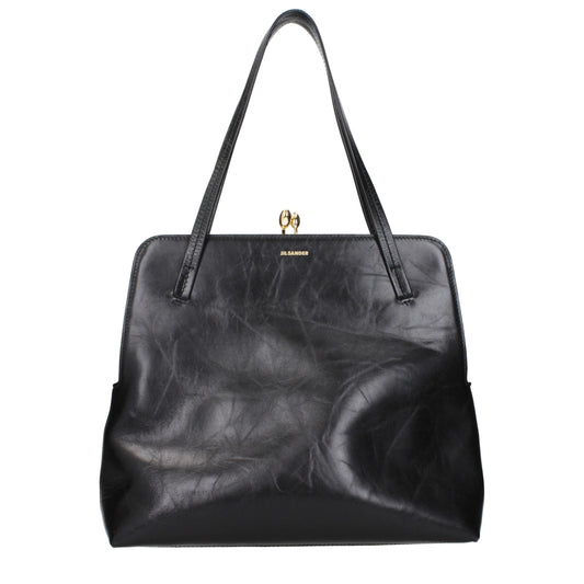 Sac bandoulière Jil Sander en cuir noir