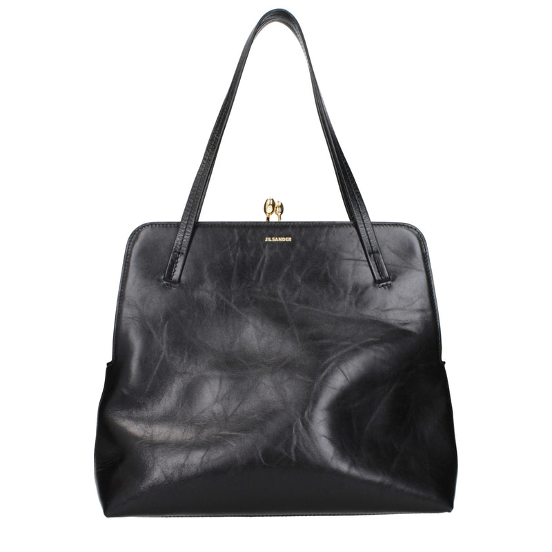 Sac bandoulière Jil Sander en cuir noir